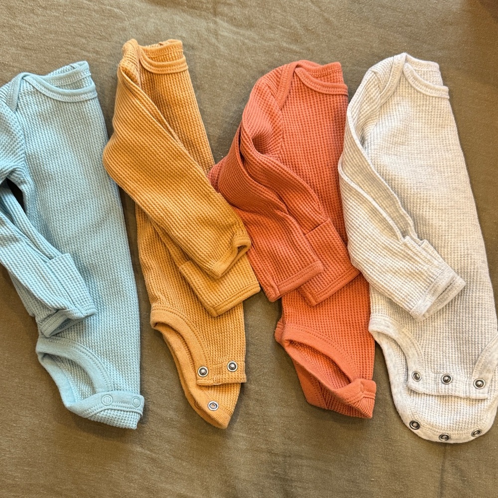 Carter's Colorful Bodysuit Set - Blue, Orange, Cream